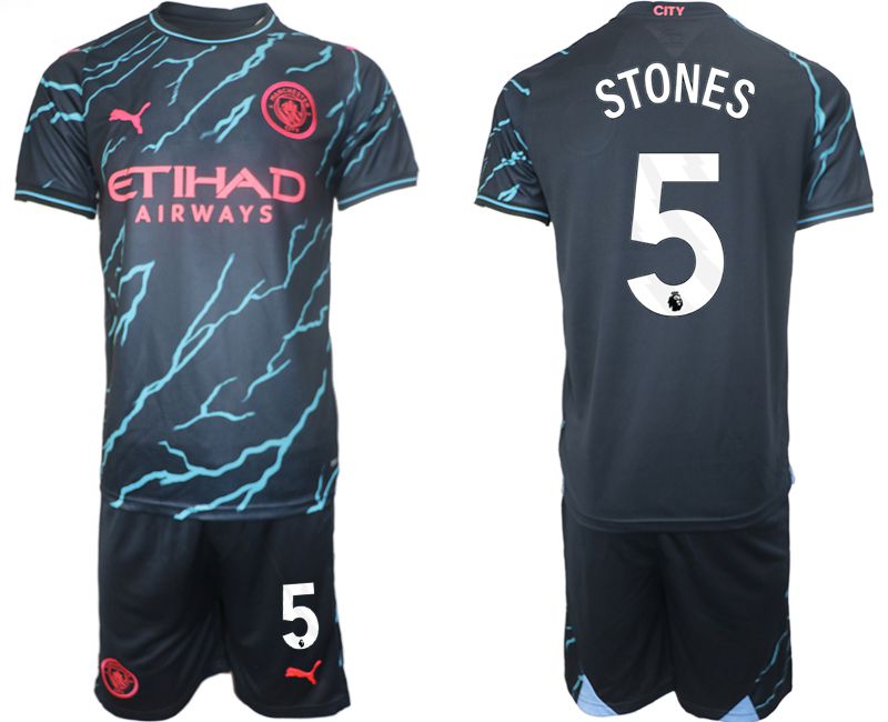 Men 2023-2024 Club Manchester City away blue #5 Soccer Jersey